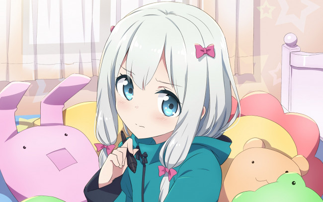 Обои картинки фото аниме, eromanga-sensei, девушка, взгляд, фон