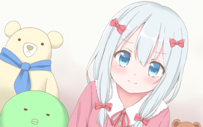 Обои картинки фото аниме, eromanga-sensei, взгляд, фон, девушка
