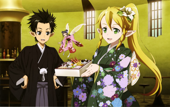 Обои картинки фото аниме, sword art online, мастера, меча, онлайн