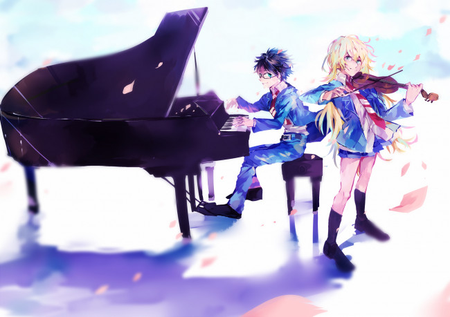 Обои картинки фото аниме, shigatsu wa kimi no uso, твоя, апрельская, ложь