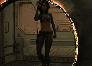 Картинка 3д+графика фантазия+ fantasy фон взгляд девушка