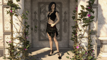 Картинка 3д+графика люди+ people девушка взгляд фон