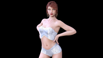 Картинка 3д+графика люди+ people девушка взгляд фон