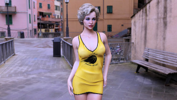 Картинка 3д+графика люди+ people девушка взгляд фон