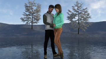 Картинка 3д+графика романтика+ romantics взгляд фон девушка