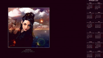 Картинка календари фэнтези крылья девушка взгляд