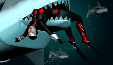 обоя 3д графика, фантазия , fantasy, взгляд, девушка, фон