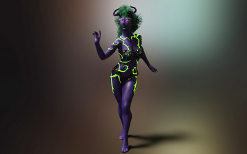 Картинка 3д+графика существа+ creatures фон взгляд девушка