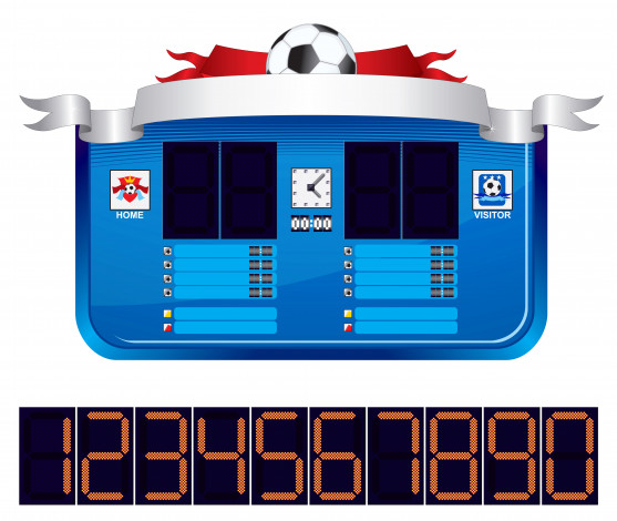 Обои картинки фото спорт, 3d, рисованные, мяч, фон, табло