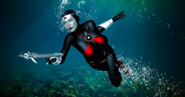 Обои картинки фото 3д графика, фантазия , fantasy, фон, взгляд, девушка