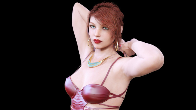 Обои картинки фото 3д графика, люди , people, девушка, фон, взгляд