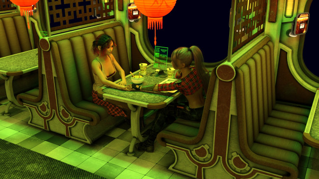 Обои картинки фото 3д графика, люди , people, фон, взгляд, девушка