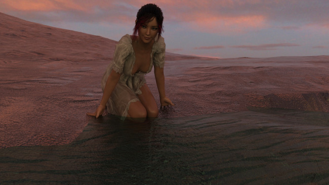 Обои картинки фото 3д графика, люди , people, фон, взгляд, девушка