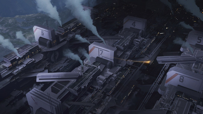 Обои картинки фото фэнтези, космические корабли,  звездолеты,  станции, летательный, аппарат, space, platforms, acceleration, gate