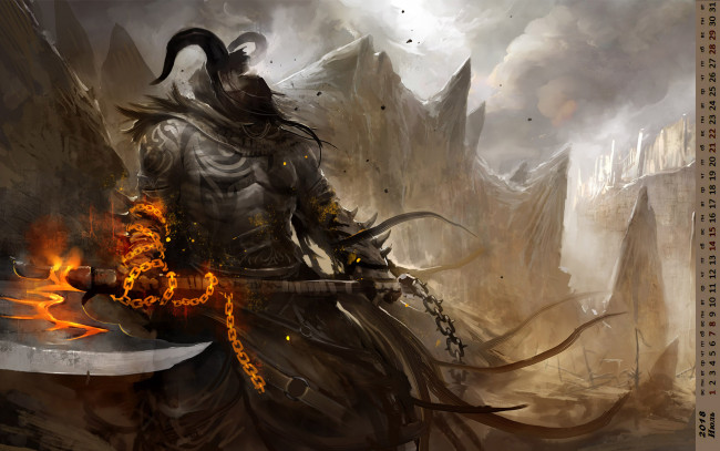Обои картинки фото календари, фэнтези, оружие, существо
