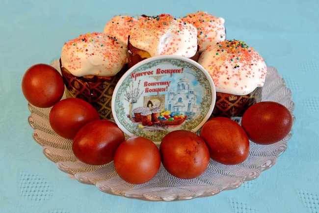 Обои картинки фото праздничные, пасха, куличи, яйца