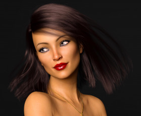 Картинка 3д+графика портрет+ portraits девушка взгляд фон