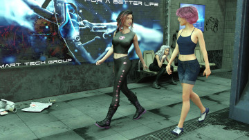 Картинка 3д+графика фантазия+ fantasy девушки фон взгляд