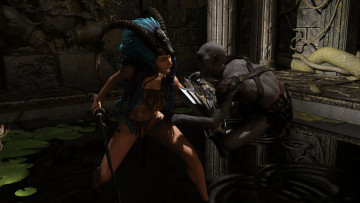 Картинка 3д+графика существа+ creatures фон взгляд девушка