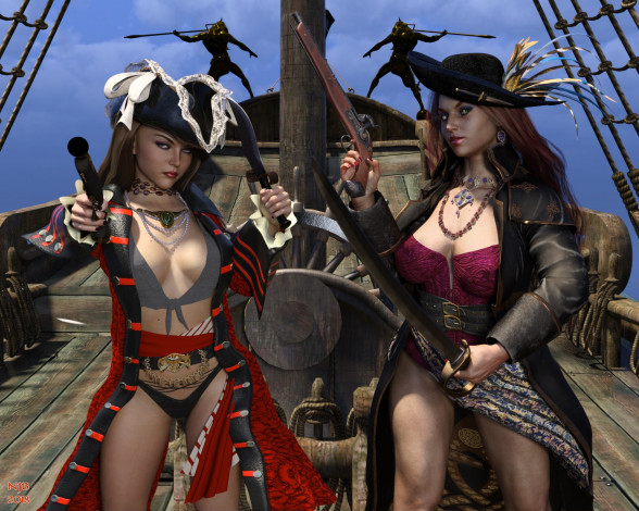 Обои картинки фото 3д графика, фантазия , fantasy, взгляд, девушки, фон