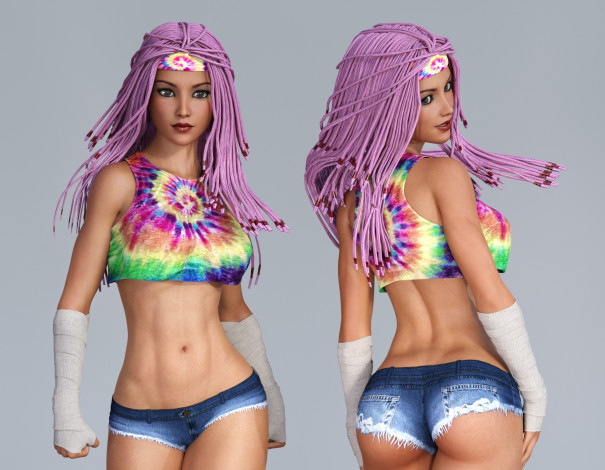 Обои картинки фото 3д графика, люди , people, фон, взгляд, девушка