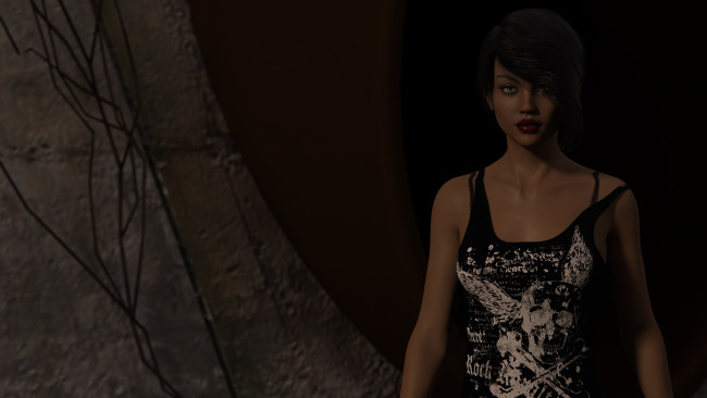 Обои картинки фото 3д графика, люди , people, фон, взгляд, девушка