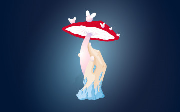 Картинка рисованное -+другое фон ладонь гриб