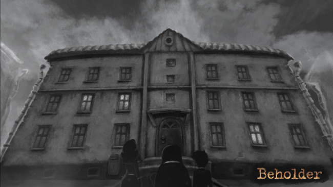 Обои картинки фото beholder, видео игры, ---другое, дом, люди, тучи