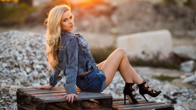 Обои картинки фото девушки, - блондинки,  светловолосые, lauren, kristina, carter