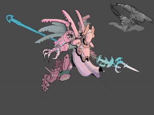 обоя фэнтези, роботы,  киборги,  механизмы, существо, оружие