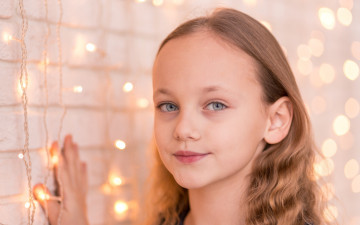 Картинка разное дети девочка лицо гирлянда