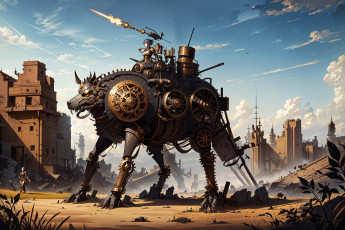 Картинка фэнтези роботы +киборги +механизмы нейросети графика нейроарт ai art нейронные сети рисунки нейро искусство механизмы