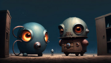 Картинка фэнтези роботы +киборги +механизмы нейросети графика нейроарт ai art нейронные сети рисунки нейро искусство