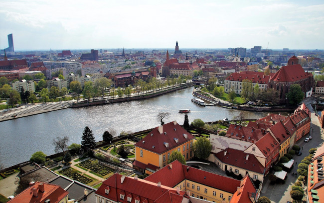Обои картинки фото города, вроцлав , польша, панорама