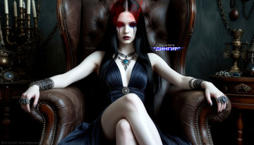 обоя шельма,  по книге “дингир”, 3д графика, _готика , gothic, ведьмы, красивые, девушки, обои, магия, готика, мистика, чёрное, платье, по, книге, дингир