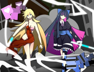 Картинка аниме panty stocking with garterbelt
