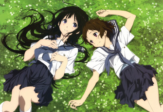 Картинка аниме hyouka ibara mayaka chitanda eru