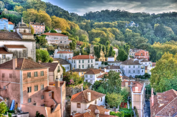 Картинка синтра португалия города пейзажи дома склон деревья