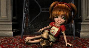 Картинка 3д графика people люди кукла девушка