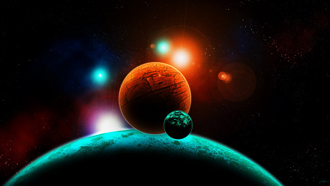 Обои картинки фото космос, арт, планеты