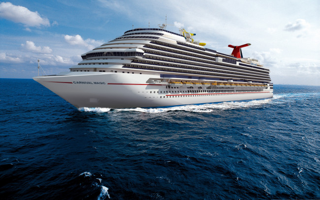 Обои картинки фото carnival, magic, корабли, лайнеры, океанский, лайнер, круиз, простор