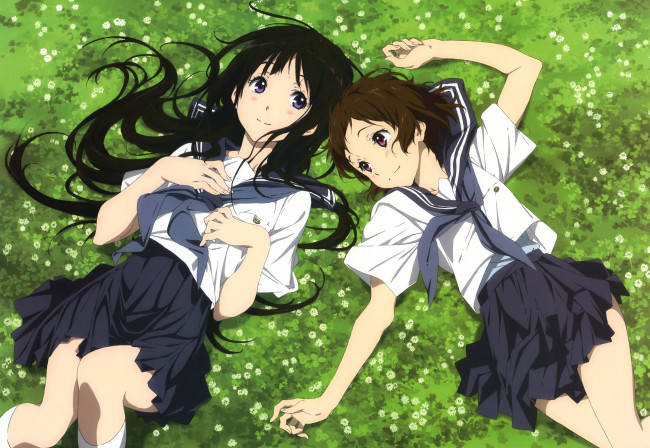 Обои картинки фото аниме, hyouka, ibara, mayaka, chitanda, eru