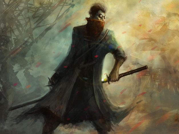 Обои картинки фото фэнтези, люди, очки, плащ