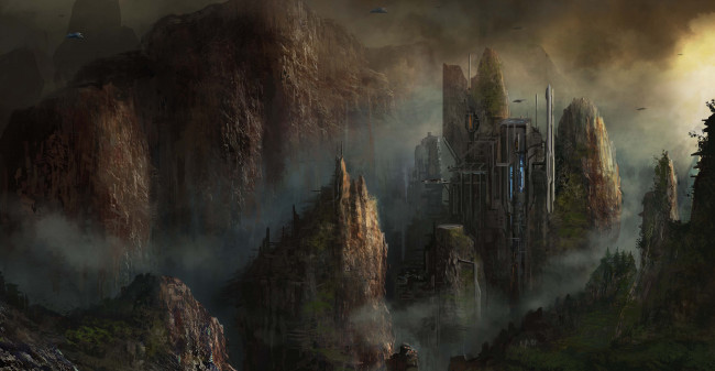 Обои картинки фото фэнтези, пейзажи, скалы