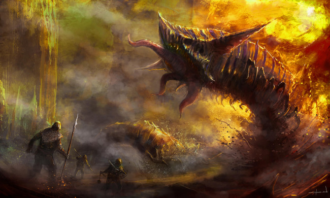 Обои картинки фото фэнтези, существа, копье