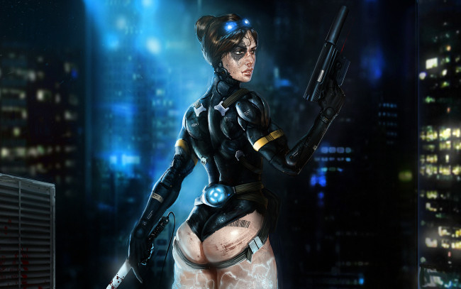 Обои картинки фото фэнтези, девушки, оружие