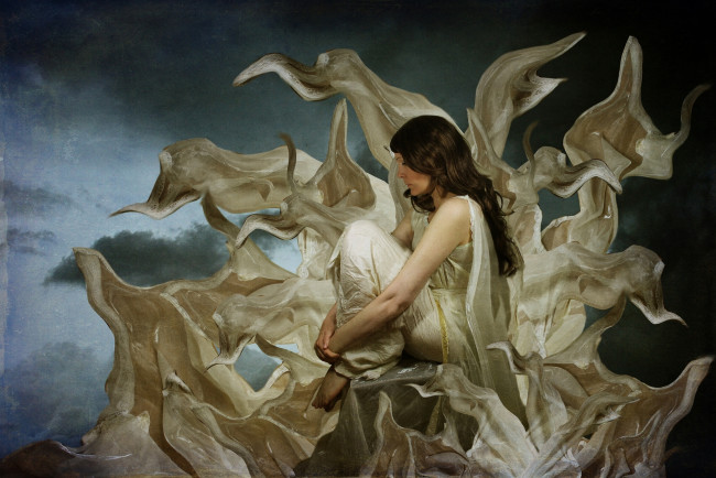 Обои картинки фото разное, компьютерный, дизайн, девушка, настроение