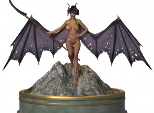 Картинка 3д+графика существа+ creatures крылья оружие взгляд фон кастаника