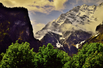 Картинка природа горы деревья пейзаж небо