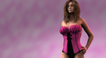 Картинка 3д+графика люди+ people девушка взгляд фон